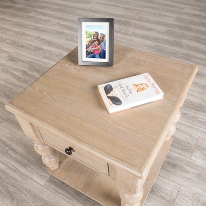 Furniture Of America Chesapeake Transitional Light White Wash Square End Table Model FM49000AK-E