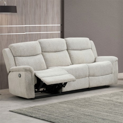 Furniture Of America Sandbach Contemporary Engineered Wood, Fabric, Foam, Solid Wood Light Gray Manual Reclining Sofa | FM6013LG-SF-M