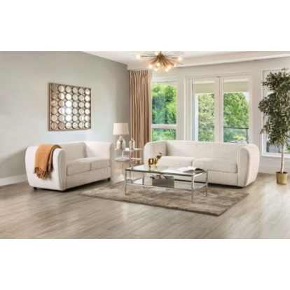 Furniture Of America Verdal Contemporary Off-White Sofa Model FM61001WH-SF