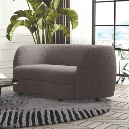 Furniture Of America Versoix Contemporary Boucle, Solid Wood, Others Charcoal Gray Loveseat | FM61003GY-LV
