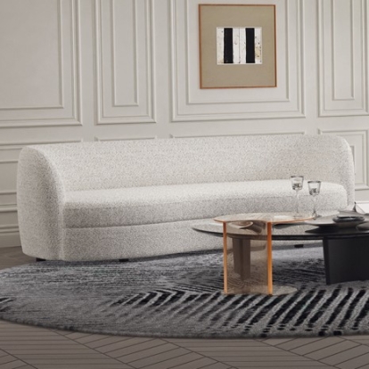 Furniture Of America Versoix Contemporary Boucle, Solid Wood, Others Off-White Sofa | FM61003WH-SF