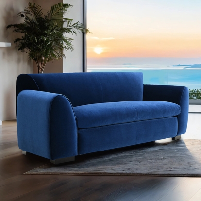 Furniture Of America Severo Contemporary Royal Blue Loveseat Model FM61005BL-LV