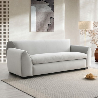 Furniture Of America Severo Contemporary Foam, Velvet, Solid Wood, Others Light Gray Sofa | FM61005LG-SF