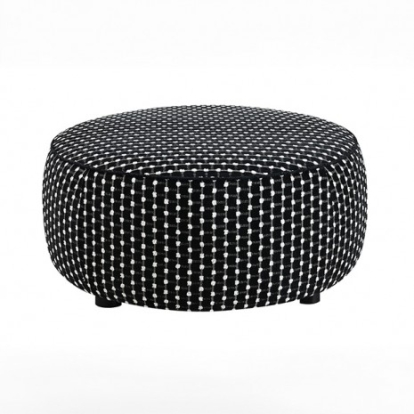 Furniture Of America Viviani Transitional Chenille, Foam, Solid Wood, Others White/Black Ottoman | FM61007BK-OT