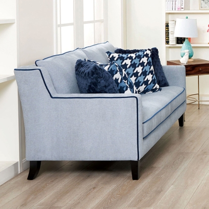 Furniture Of America Colindale Transitional Gray-Blue Loveseat Model FM61111BL-LV