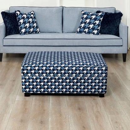 Furniture Of America Colindale Transitional Gray/Blue Ottoman Model FM61111BL-OT-PT