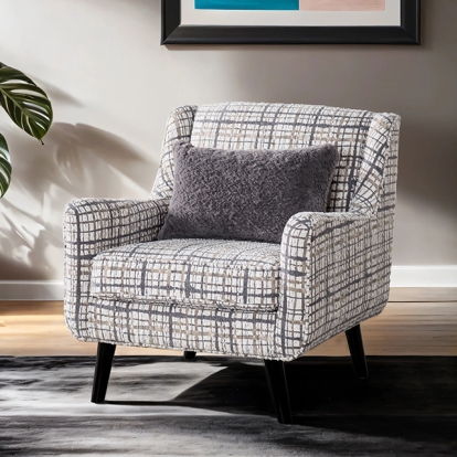 Furniture Of America Turnham Transitional White/Black Accent Chair Model FM61112WH-CH-PT