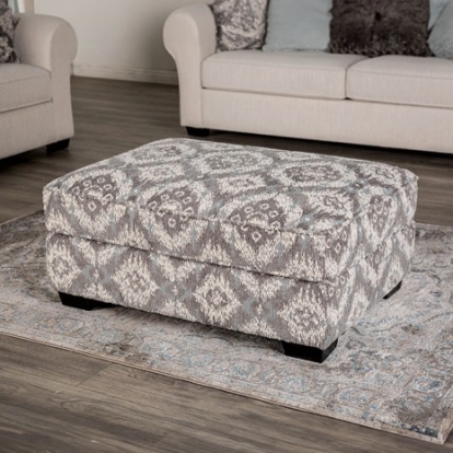 Furniture Of America Queensbury Transitional Engineered Wood, Fabric, Foam, Solid Wood White Ottoman | FM61113WH-OT-PT
