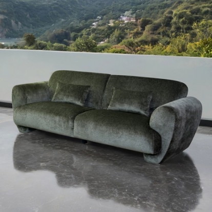 Furniture Of America Trevisan Contemporary Chenille, Foam, Solid Wood, Others Olive Green Sofa | FM61114GR-SF