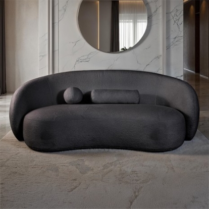 Furniture Of America Brevik Contemporary Chenille, Foam, Solid Wood, Others Black Sofa | FM61116BK-SF