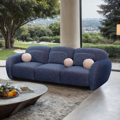 Furniture Of America Previti Contemporary Denim Blue Sofa Model FM61117BL-SF