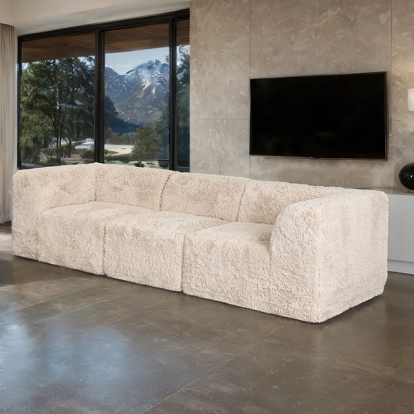 Furniture Of America Nappi Contemporary Sand Sofa (Compressed Foam) Model FM62102BG-SF-PK