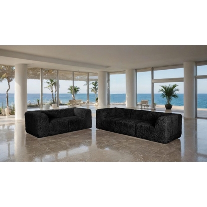 Furniture Of America Nappi Contemporary Black Sofa (Compressed Foam) Model FM62102BK-SF-PK