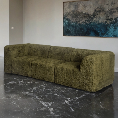 Furniture Of America Nappi Contemporary Olive Green Sofa (Compressed Foam) Model FM62102GR-SF-PK