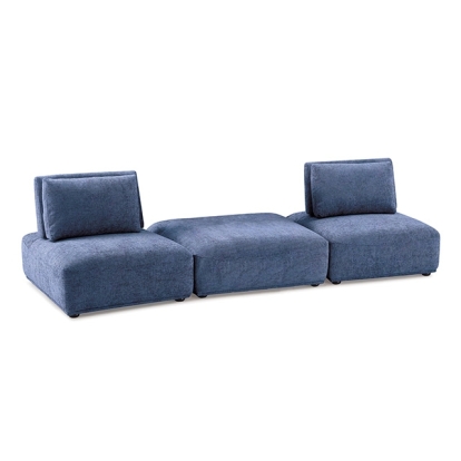 Furniture Of America Stavanger Contemporary Blue 2-Seater W/ Square Ot Model FM63001BL-C