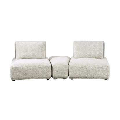 Furniture Of America Stavanger Contemporary Light Gray Curved 2-Seater W/ Ot Model FM63001LG-D