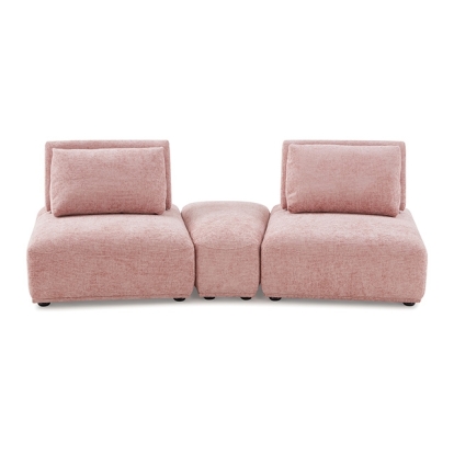 Furniture Of America Stavanger Contemporary Pink Curved 2-Seater W/ Ot Model FM63001PK-D