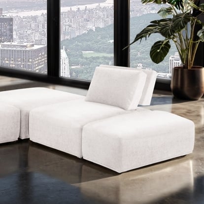 Furniture Of America Stavanger Contemporary White L-Sectional Model FM63001WH-F