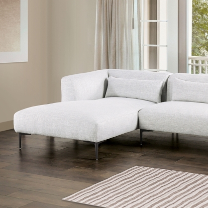 Furniture Of America Paderborn Contemporary Light Gray Sectional, Left Chaise Model FM63002LG-SECT-L
