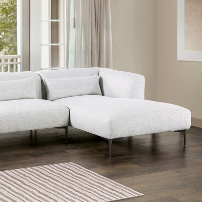 Furniture Of America Paderborn Contemporary Light Gray Sectional, Right Chaise Model FM63002LG-SECT-R