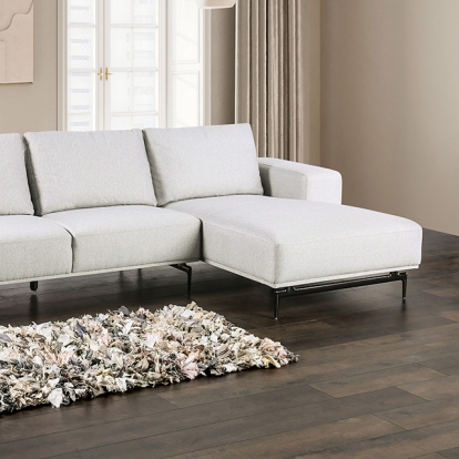 Furniture Of America Baerum Contemporary Light Gray Sectional, Right Chaise Model FM63006LG-SECT-R