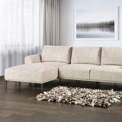 Furniture Of America Gladbach Contemporary Light Brown Sectional, Left Chaise Model FM63007LB-SECT-L