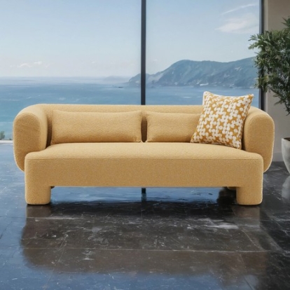 Furniture Of America Phedra Contemporary Fabric, Foam, Wood Yellow Sofa | FM63011YL-SF