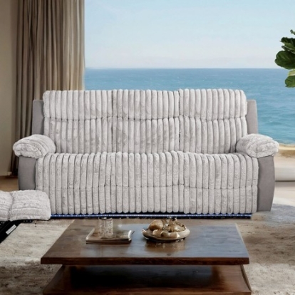 Furniture Of America Dionysus Transitional Engineered Wood, Fabric, Foam, Solid Wood Gray Manual Reclining Sofa | FM64004GY-SF-M