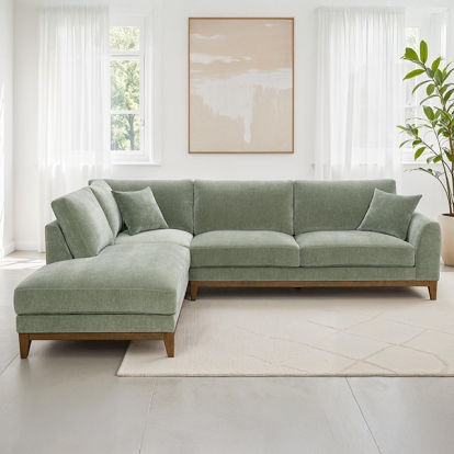 Furniture Of America Watton Mid-Century Modern Olive Green Sectional, Left Chaise Model FM64008GR-SECT-L