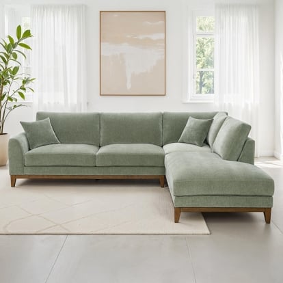 Furniture Of America Watton Mid-Century Modern Olive Green Sectional, Right Chaise Model FM64008GR-SECT-R