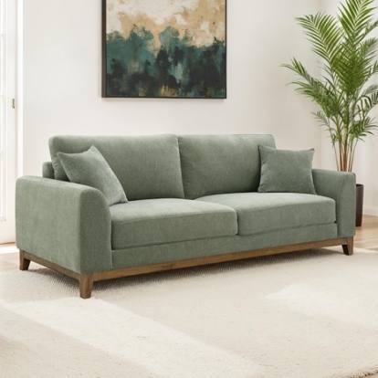 Furniture Of America Watton Mid-Century Modern Chenille, Wood Olive Green Sofa | FM64008GR-SF