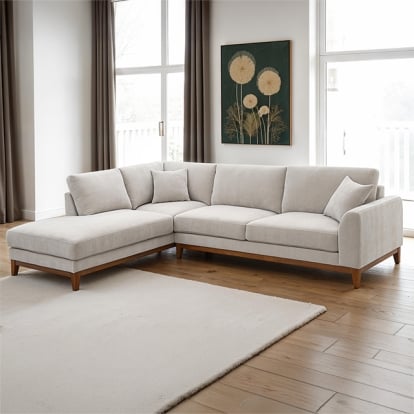 Furniture Of America Watton Mid-Century Modern Light Gray Sectional, Left Chaise Model FM64008TP-SECT-L