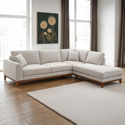 Furniture Of America Watton Mid-Century Modern Light Gray Sectional, Right Chaise Model FM64008TP-SECT-R