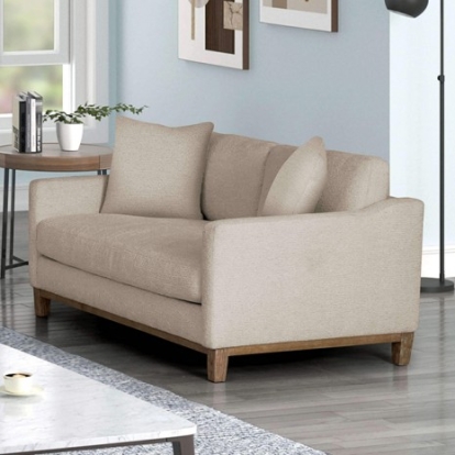 Furniture Of America Halden Contemporary Fabric, Solid Wood, Others Oatmeal Loveseat | FM64200-LV
