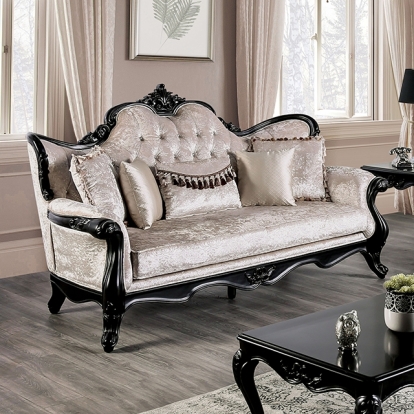 Furniture Of America Acapulco Traditional Black/Off-White Sofa Model FM65001ES-SF