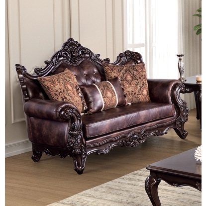 Furniture Of America Palencia Traditional Dark Cherry-Brown Loveseat Model FM65005BR-LV