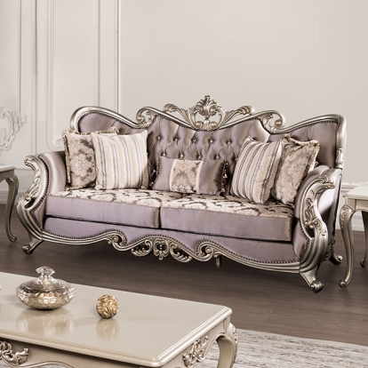 Furniture Of America Albacete Traditional Champagne-Purple Sofa Model FM65006PR-SF