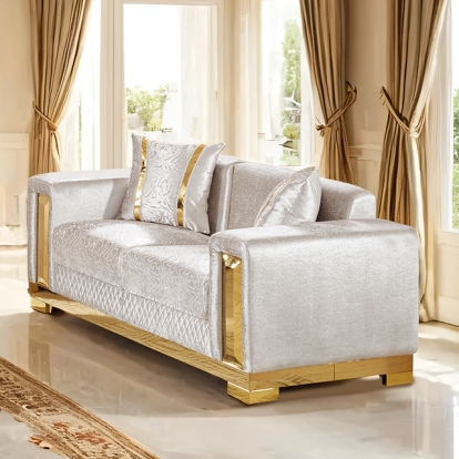 Furniture Of America Valdosta Glam Beige-Gold Loveseat Model FM67001BG-LV