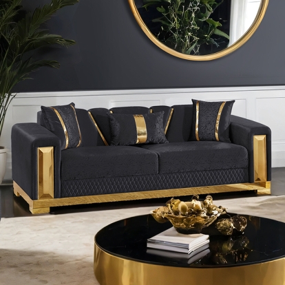 Furniture Of America Valdosta Glam Black-Gold Sofa Model FM67001BK-SF