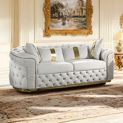 Furniture Of America Adelpha Glam Beige/Gold Sofa Model FM67002BG-SF