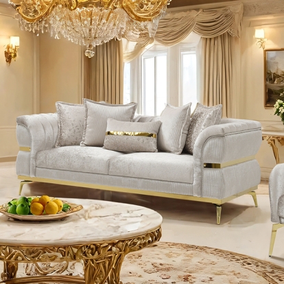 Furniture Of America Charlevoix Glam Beige-Gold Sofa Model FM67003BG-SF