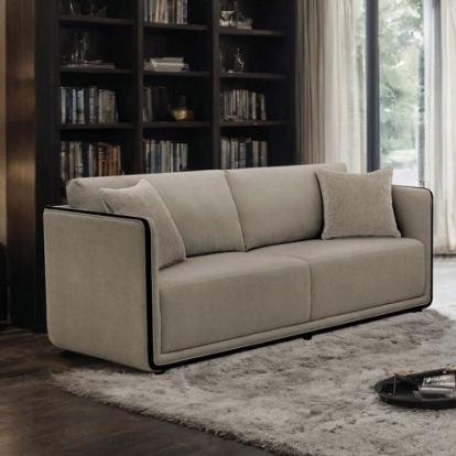 Furniture Of America Benilde Contemporary Chenille, Foam, Solid Wood Taupe Sofa | FM67004TP-SF