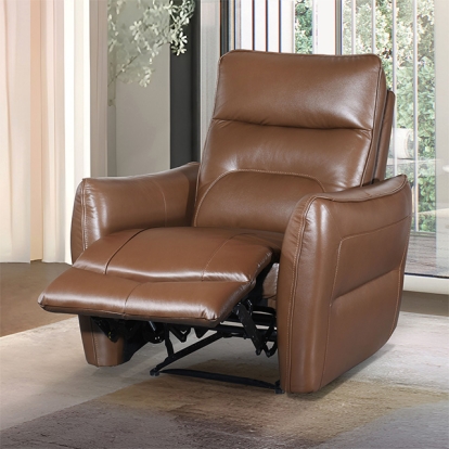 Furniture Of America Terentius Contemporary Caramel Brown Power Recliner Model FM69006BR-CH-PM