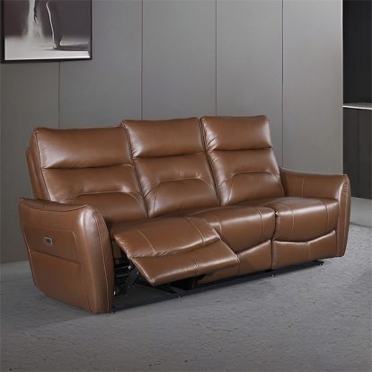 Furniture Of America Terentius Contemporary Caramel Brown Power Sofa Model FM69006BR-SF-PM