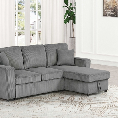 Furniture Of America Yves Contemporary Dark Gray Sectional Model FM6964DG-SECT