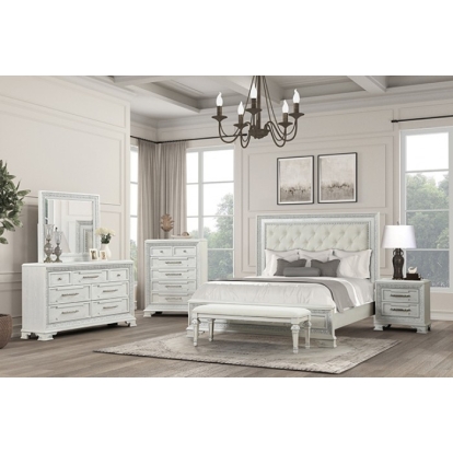 Furniture Of America Stella Mia Traditional Creamy White Dresser W-Jewelry Box Model FM70000WH-D