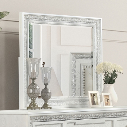Furniture Of America Stella Mia Traditional Creamy White Mirror Model FM70000WH-M
