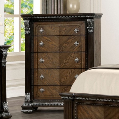 Furniture Of America Promenade Traditional Engineered Wood, Oak Veneer, Pinewood Espresso Chest | FM70002DB-C