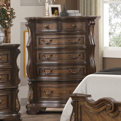 Furniture Of America Leovanni Traditional Dark Brown Chest Model FM70003DB-C