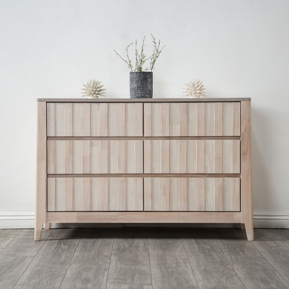 Furniture Of America Gervais Mid-Century Modern White Wash Dresser Model FM7105WH-D
